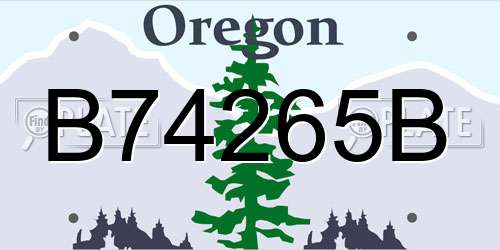B74265B Oregon License Plate