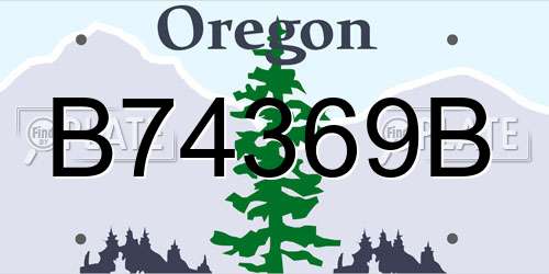 B74369B Oregon License Plate