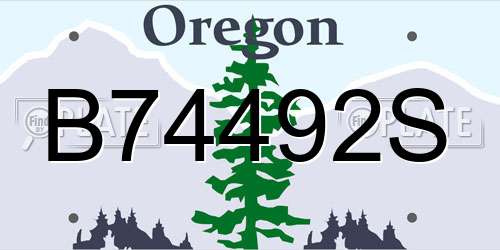 B74492S Oregon License Plate