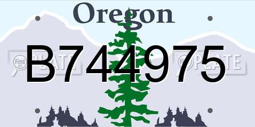 B744975 Oregon License Plate