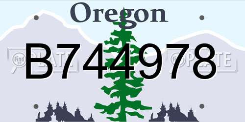 B744978 Oregon License Plate