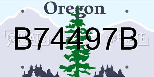 B74497B Oregon License Plate