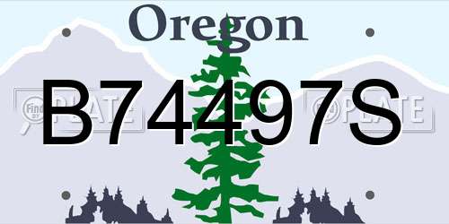 B74497S Oregon License Plate