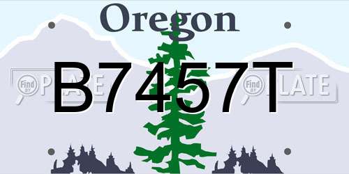 B7457T Oregon License Plate