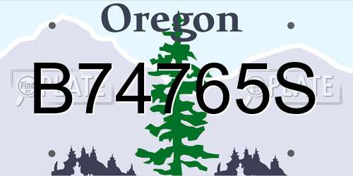 B74765S Oregon License Plate