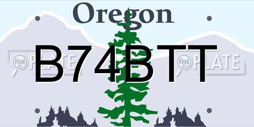 B74BTT Oregon License Plate