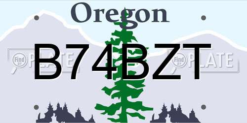 B74BZT Oregon License Plate