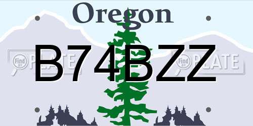 B74BZZ Oregon License Plate