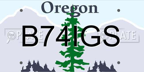 B74IGS Oregon License Plate