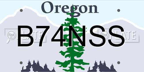 B74NSS Oregon License Plate