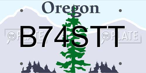 B74STT Oregon License Plate