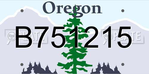 B751215 Oregon License Plate