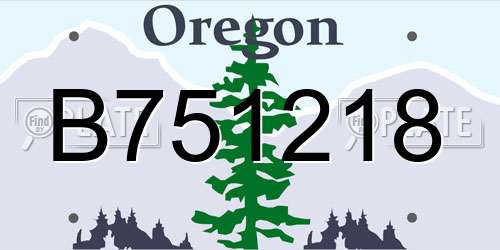 B751218 Oregon License Plate