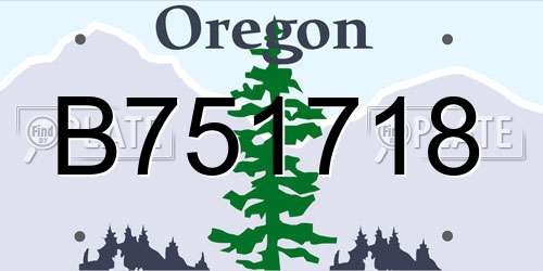 B751718 Oregon License Plate