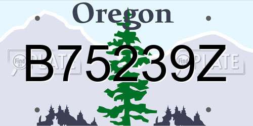 B75239Z Oregon License Plate