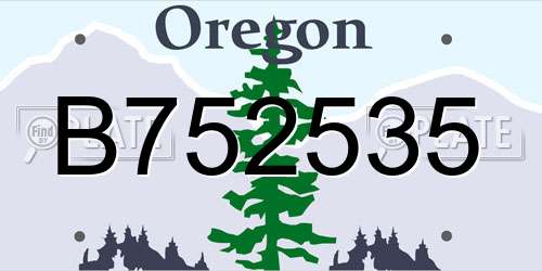 B752535 Oregon License Plate