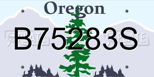 B75283S Oregon License Plate