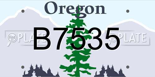 B7535 Oregon License Plate