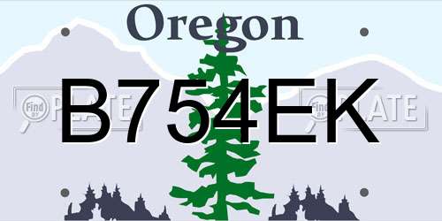 B754EK Oregon License Plate