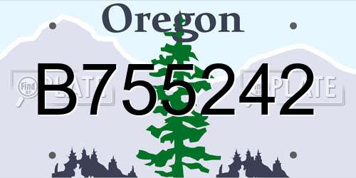 B755242 Oregon License Plate