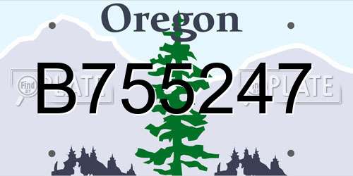 B755247 Oregon License Plate