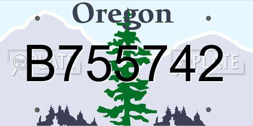 B755742 Oregon License Plate