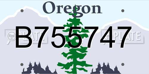 B755747 Oregon License Plate