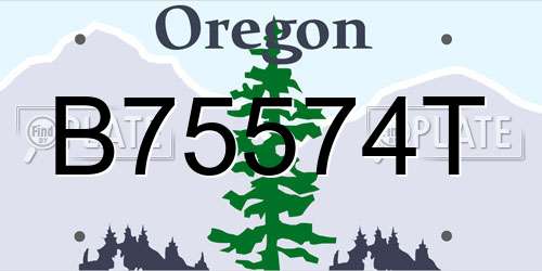 B75574T Oregon License Plate