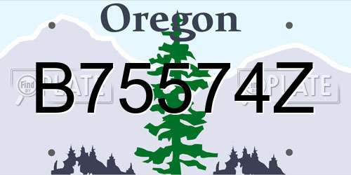 B75574Z Oregon License Plate