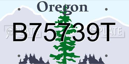 B75739T Oregon License Plate