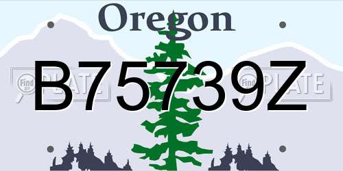 B75739Z Oregon License Plate