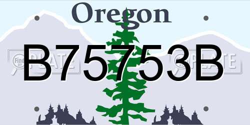 B75753B Oregon License Plate