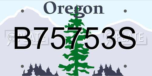 B75753S Oregon License Plate