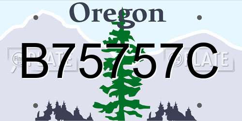 B75757C Oregon License Plate