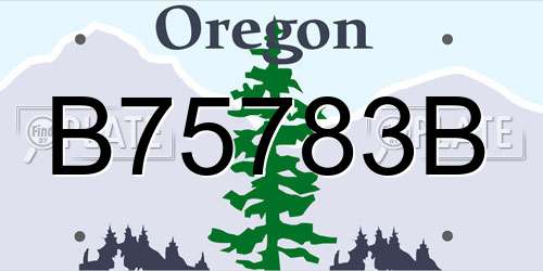 B75783B Oregon License Plate