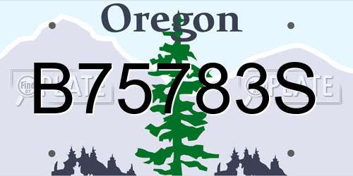 B75783S Oregon License Plate