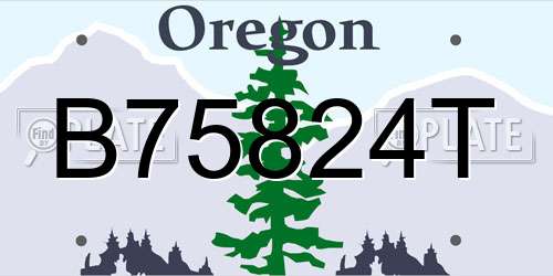 B75824T Oregon License Plate