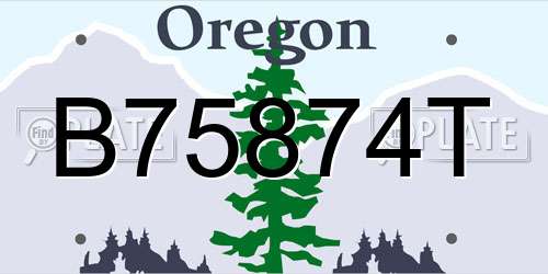 B75874T Oregon License Plate