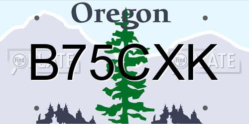 B75CXK Oregon License Plate