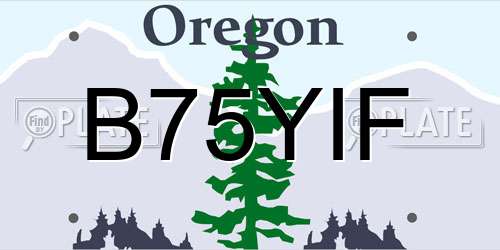 B75YIF Oregon License Plate