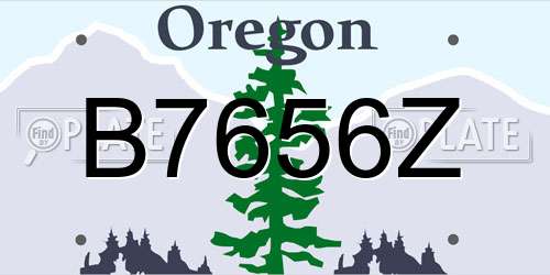 B7656Z Oregon License Plate