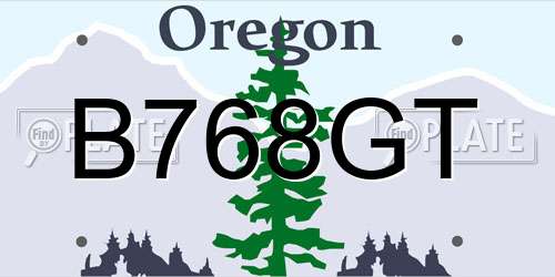 B768GT Oregon License Plate