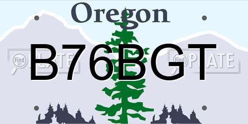 B76BGT Oregon License Plate