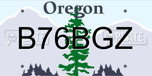 B76BGZ Oregon License Plate
