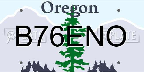 B76ENO Oregon License Plate