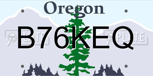 B76KEQ Oregon License Plate