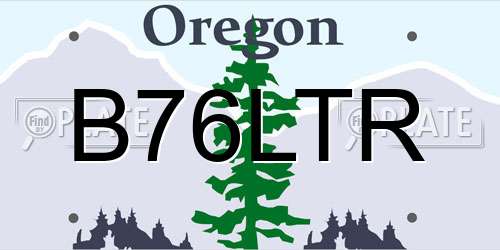 B76LTR Oregon License Plate