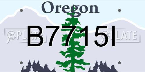 B7715I Oregon License Plate