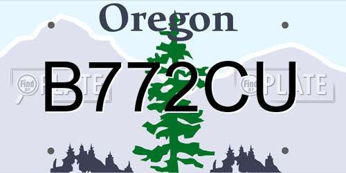 B772CU Oregon License Plate