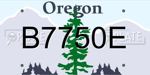 B7750E Oregon License Plate